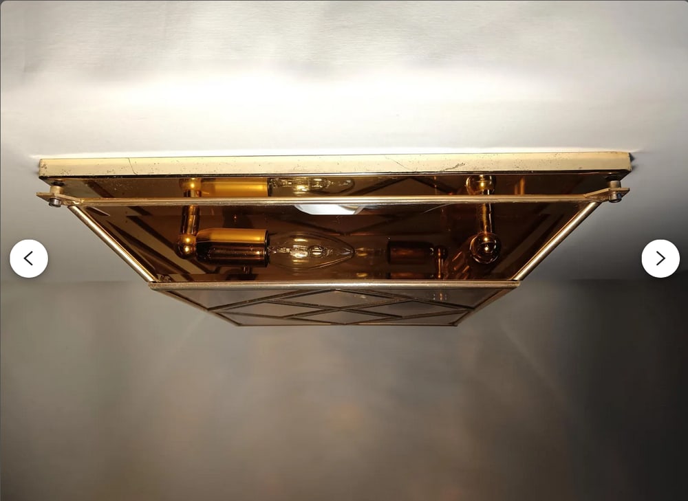 Modern Art Deco Murano Glass Ceiling Light, 1970s - 3