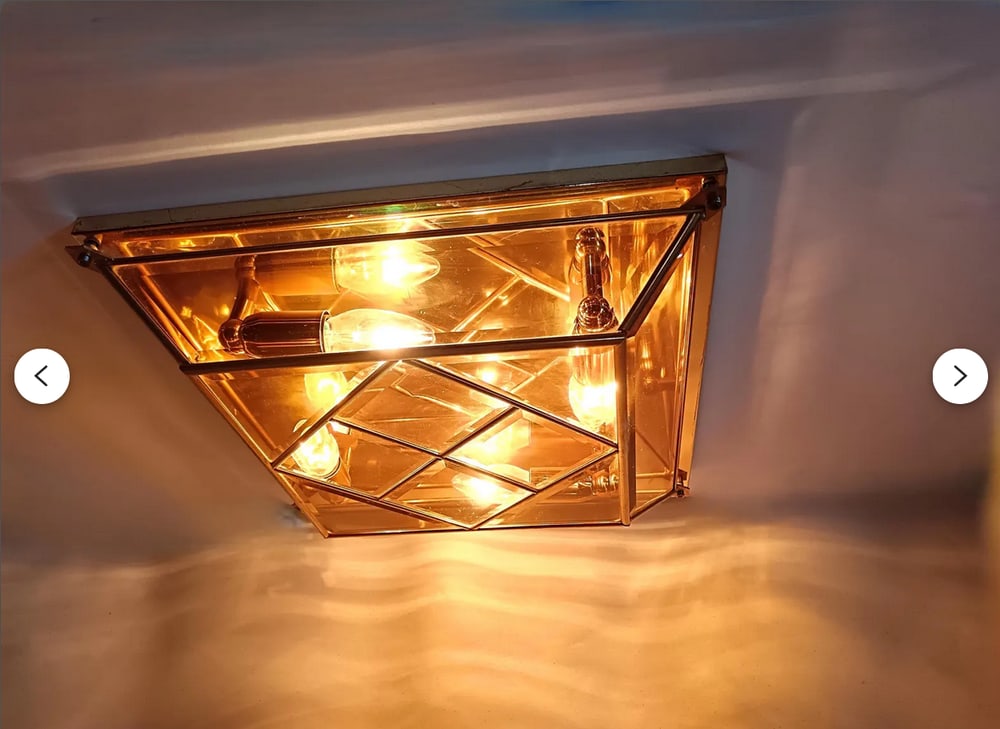 Modern Art Deco Murano Glass Ceiling Light, 1970s - 4