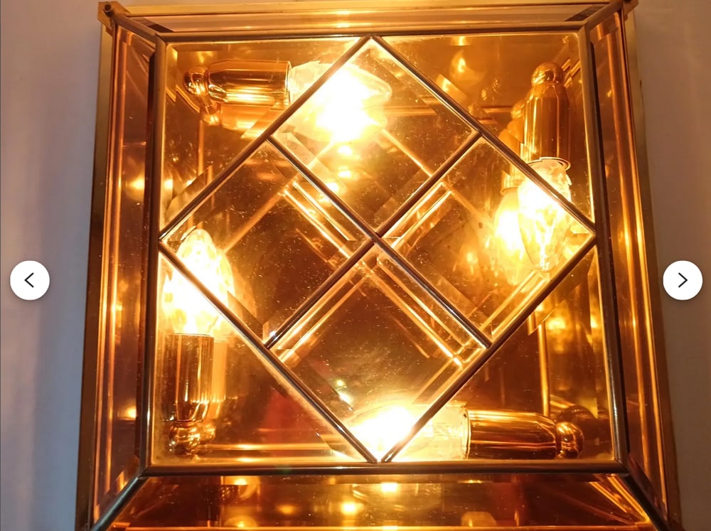 Modern Art Deco Murano Glass Ceiling Light, 1970s - 7