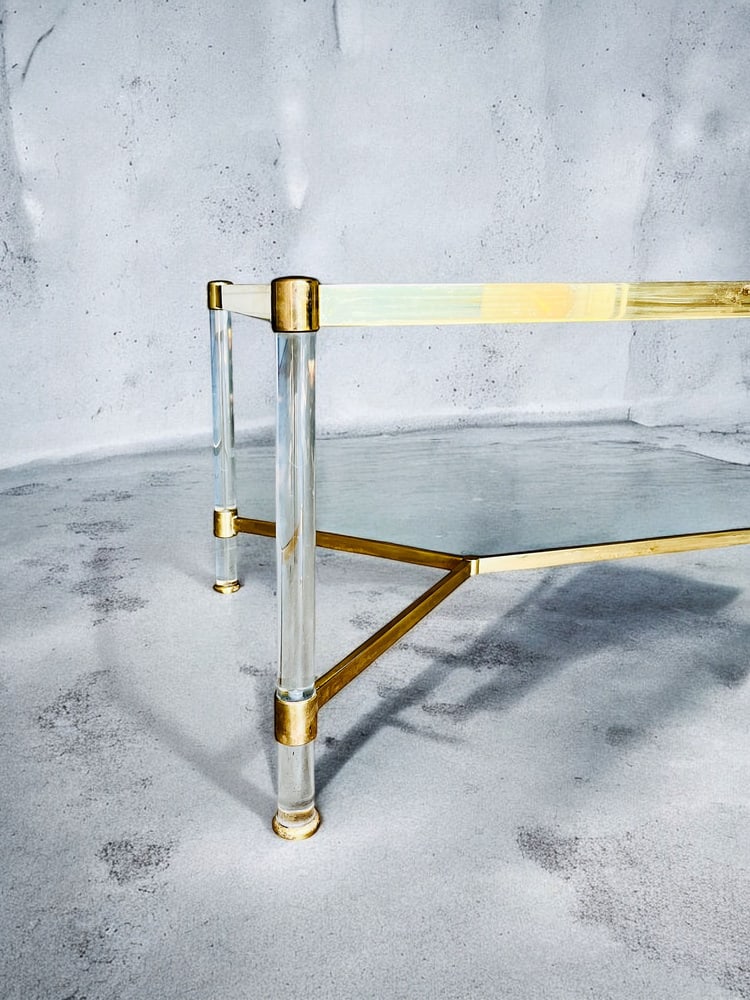 Brass and Glass Coffee/Side Table, 1970s - 3