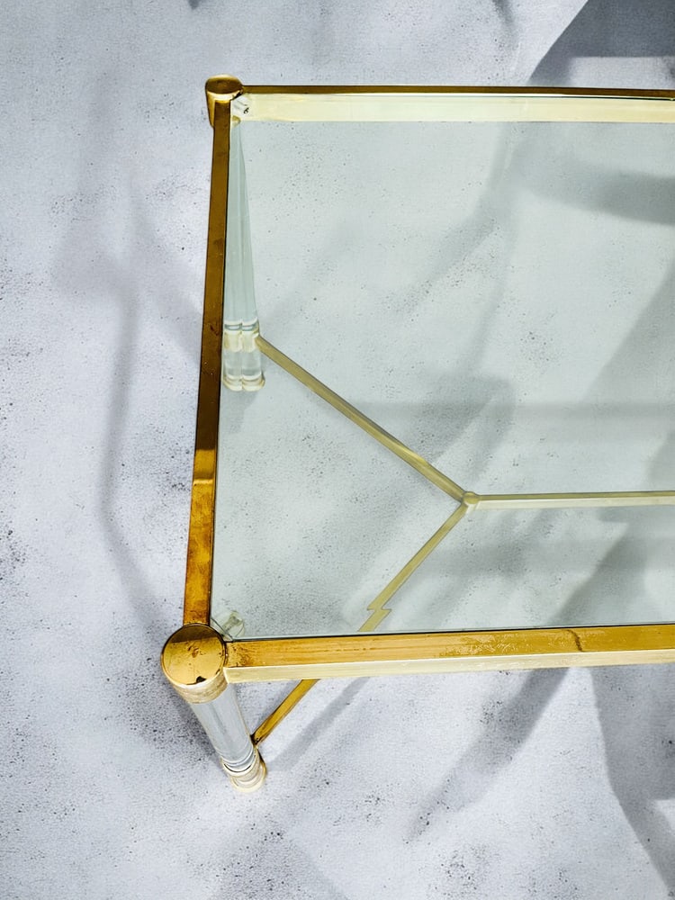 Brass and Glass Coffee/Side Table, 1970s - 5