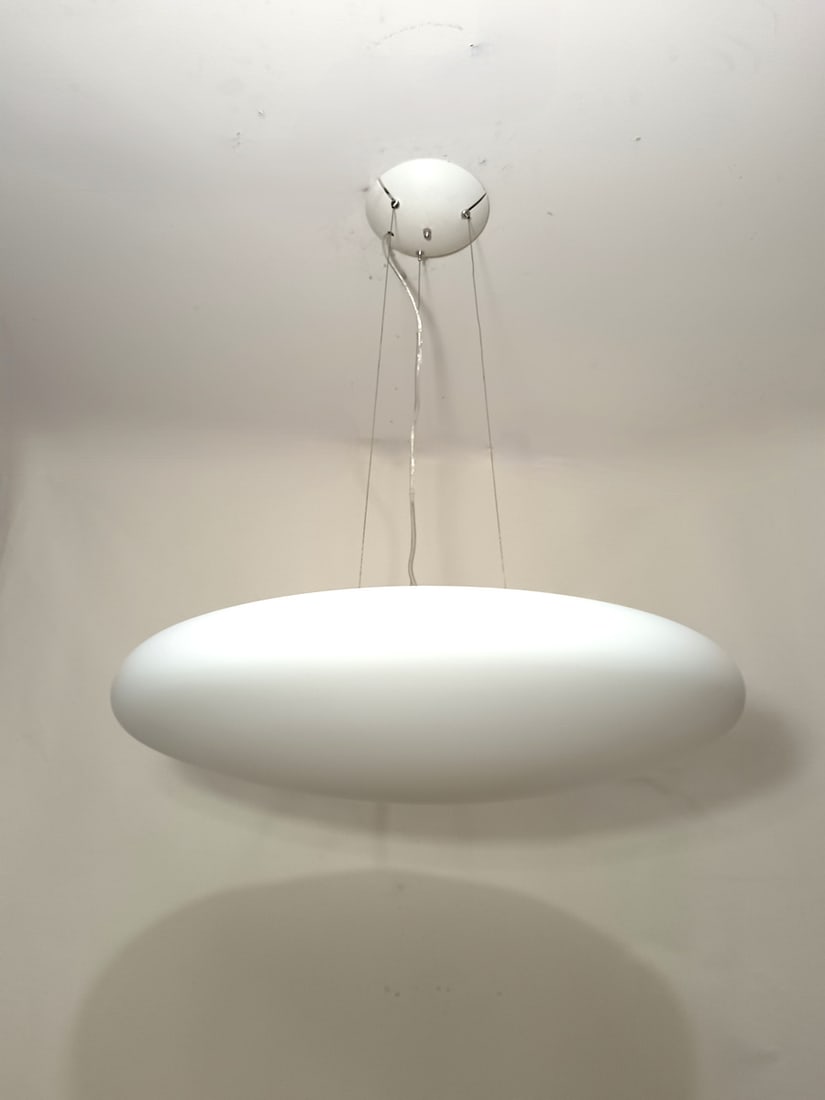 Large Pendant Light in Murano Opaline Glass, 1990s - 9