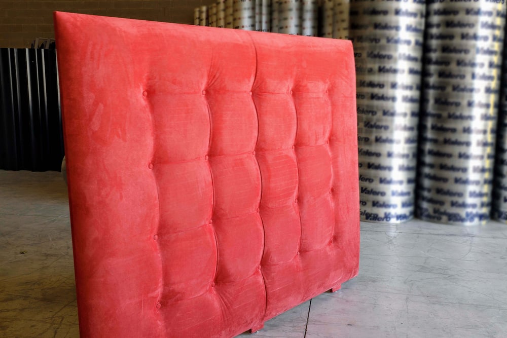 Vintage Vetvet and Metal Headboard - 4