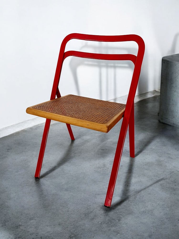 Folding Chair with Viennese Straw by Cattelan for Cidue - 2