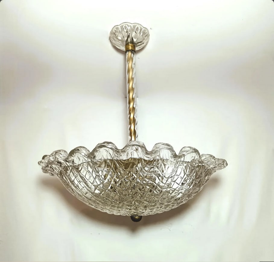 Murano Glass Pendant Light from Barovier & Toso, 1930s - 4