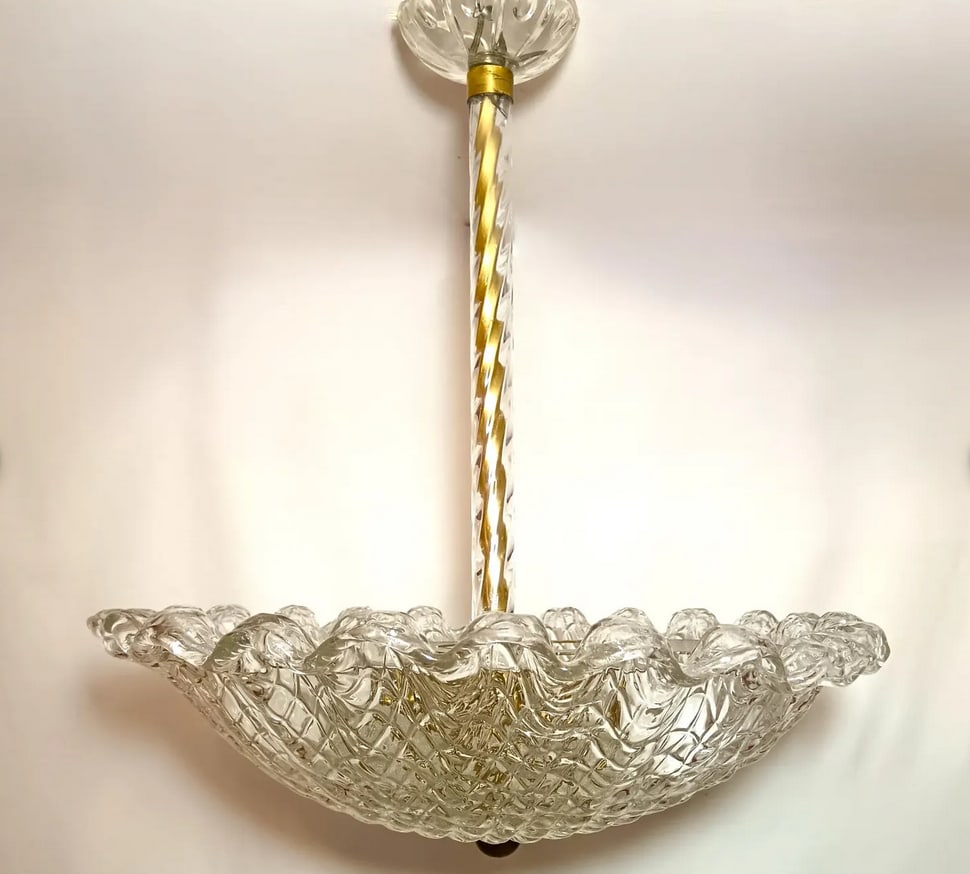 Murano Glass Pendant Light from Barovier & Toso, 1930s - 7