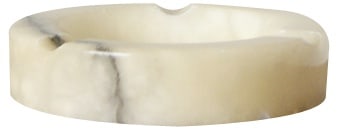 Mid-Century Italian Ashtray, 1960s: Unique as each piece of alabaster Manufactured in Italy The product is handmade of alabaster with a delicate beige color - thanks to this it has an original look that catches the eye Display it on a b