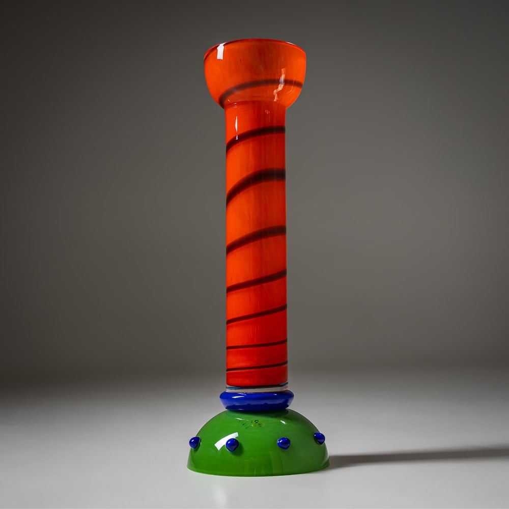 B.A.G. Orange and Green Vase from Barovier & Toso - 2