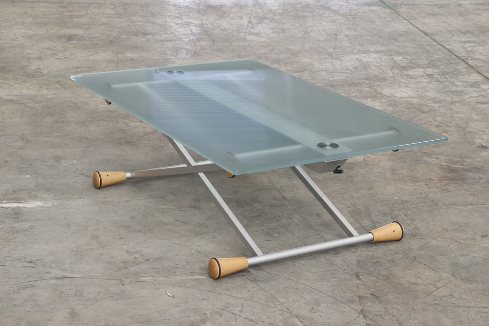 Extendable Side Table in Glass with Steel Structure - 14