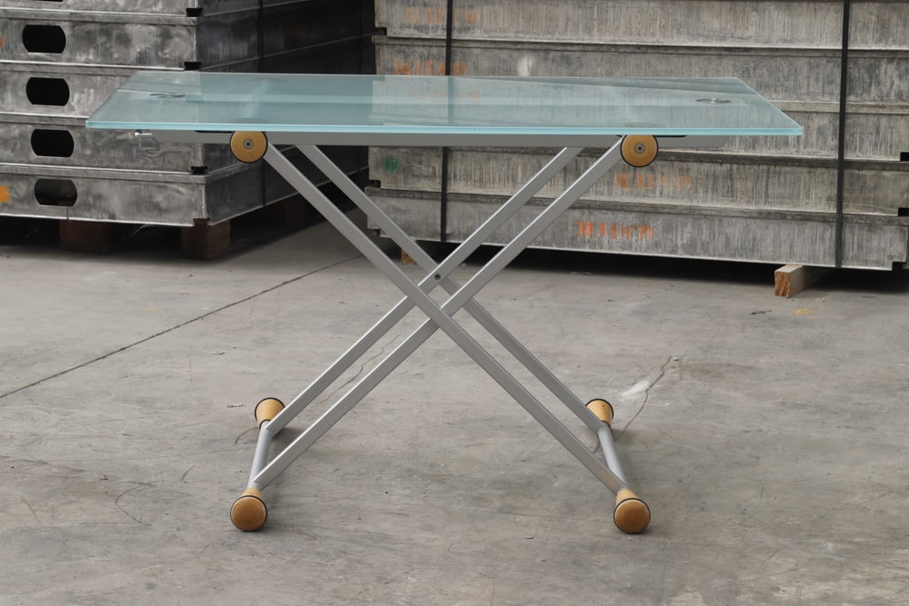 Extendable Side Table in Glass with Steel Structure - 3