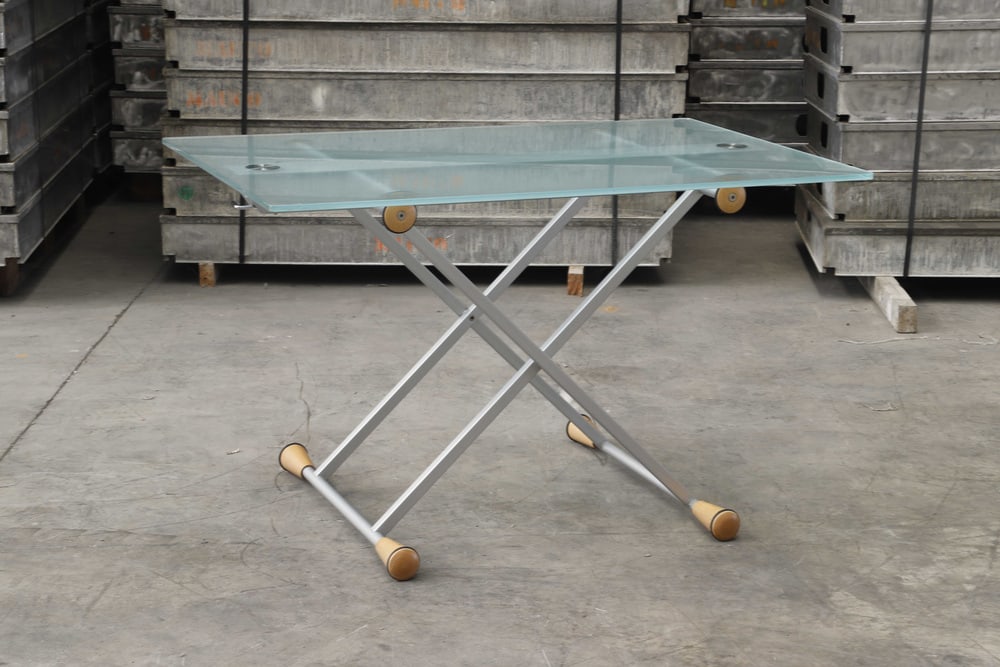 Extendable Side Table in Glass with Steel Structure - 4