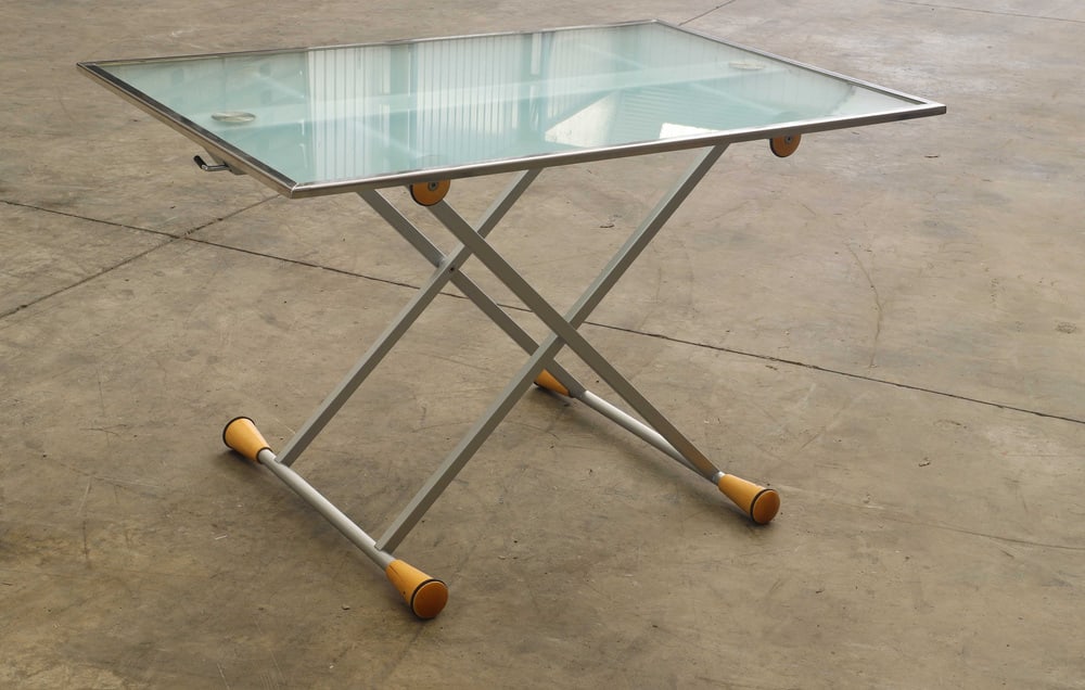 Extendable Side Table in Glass with Steel Structure - 5