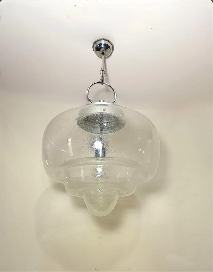 Vintage Art Deco Pendant Light in Murano Glass, 1970s - 11