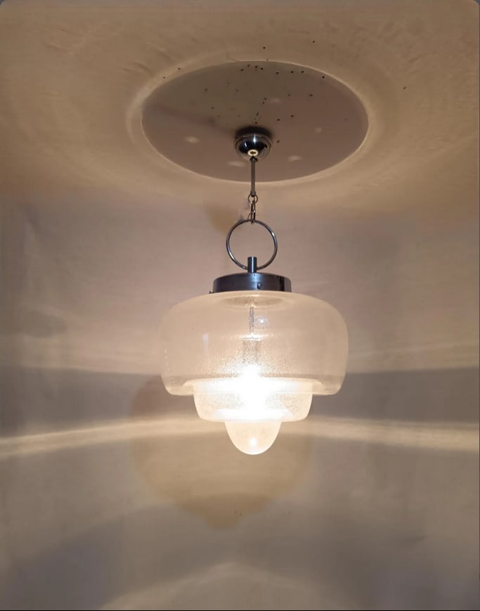 Vintage Art Deco Pendant Light in Murano Glass, 1970s - 7