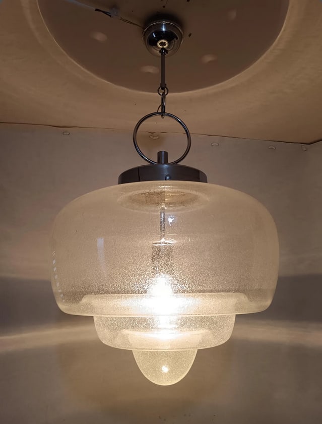 Vintage Art Deco Pendant Light in Murano Glass, 1970s - 9
