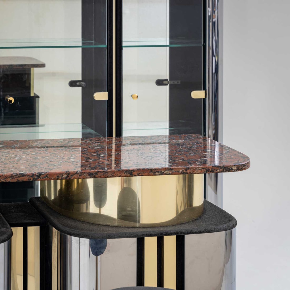 Hollywood Regency Bar with Counter, 1970s, Set of 4 - 4