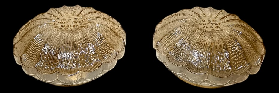 Vintage Amber Glass Ceiling Lights, Set of 2 - 10