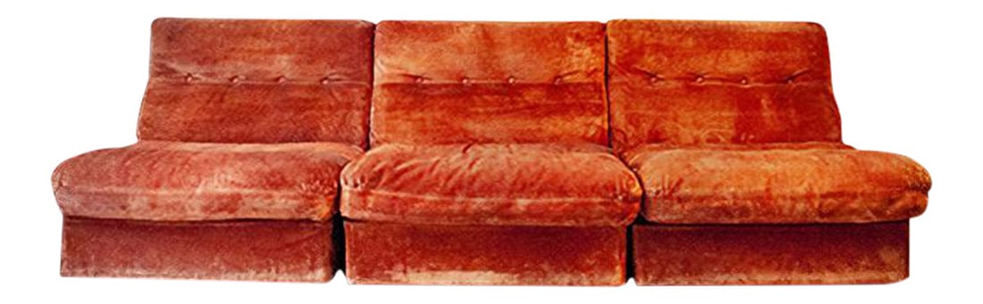 Modular Sofa by Antonello Mosca for Cinova, 1960s: Modular sofa made of suede - 3 piecesDesigner Antonello MoscaCinova producer60's Country of Manufacture: Italy Design Period: 1960 to 1969 Production Period: 1960 to 1969 Detailed Condition: Excellent