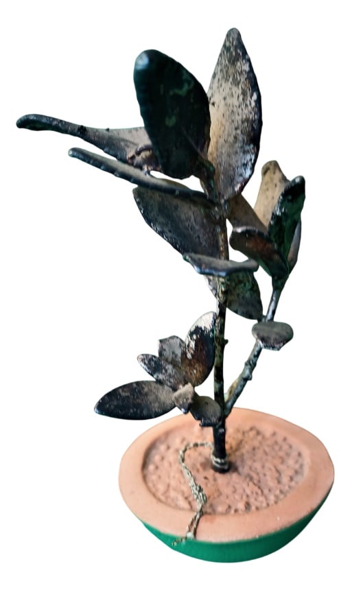 O5 Olive Tree Bonsai in 925 Silver by Scapecchi: O5- Olive tree bonsai in 925 silver, enamel base, handcrafted by Scapecchi in Arezzo - Dimensions 10x4cm. Country of Manufacture: Italy Design Period: 1980 to 1989 Production Period: 1980 to 1989