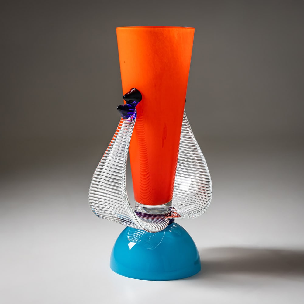 B.A.G. Series Red and Blue Vase from Barovier & Toso - 2