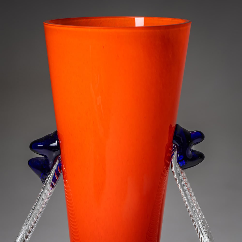 B.A.G. Series Red and Blue Vase from Barovier & Toso - 3