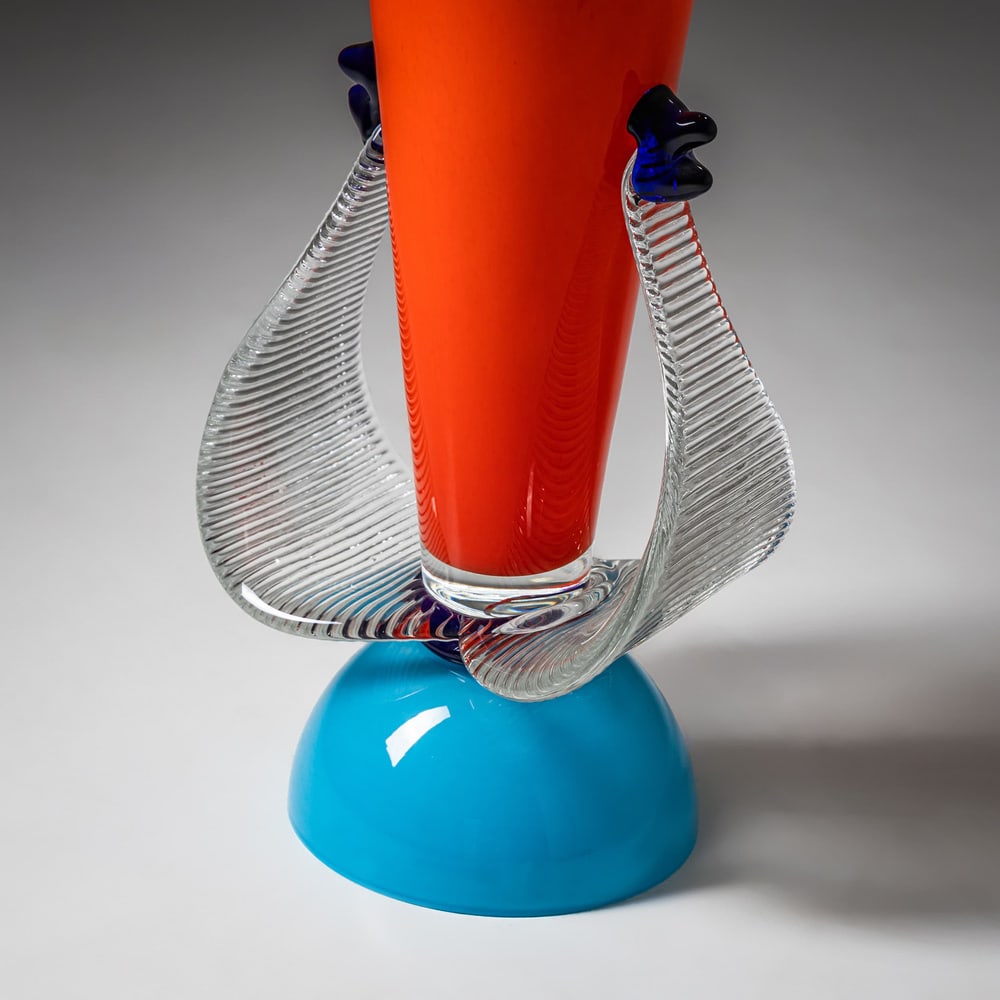 B.A.G. Series Red and Blue Vase from Barovier & Toso - 4