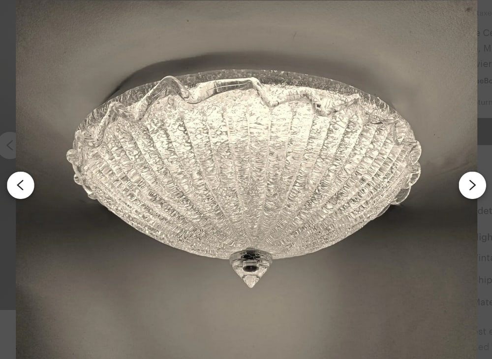 Ceiling Light in Murano Glass from Barovier & Toso - 7