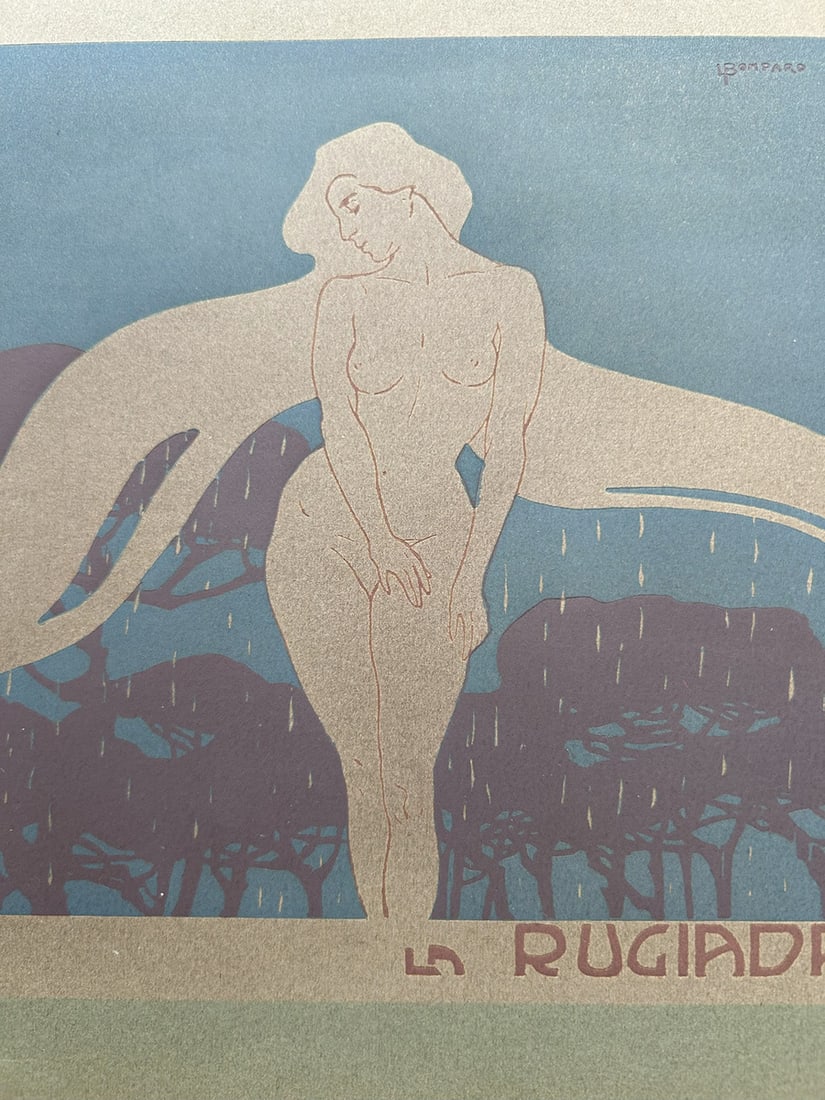 Luigi Bompard, La Rugiada, 1905, Woodcut - 3