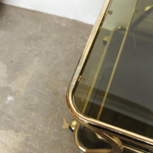 Brass and Smoked Glass Bar Cart attributed to Morex - 2