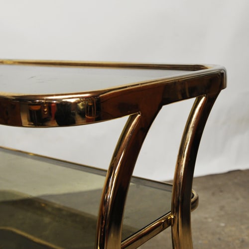 Brass and Smoked Glass Bar Cart attributed to Morex - 8