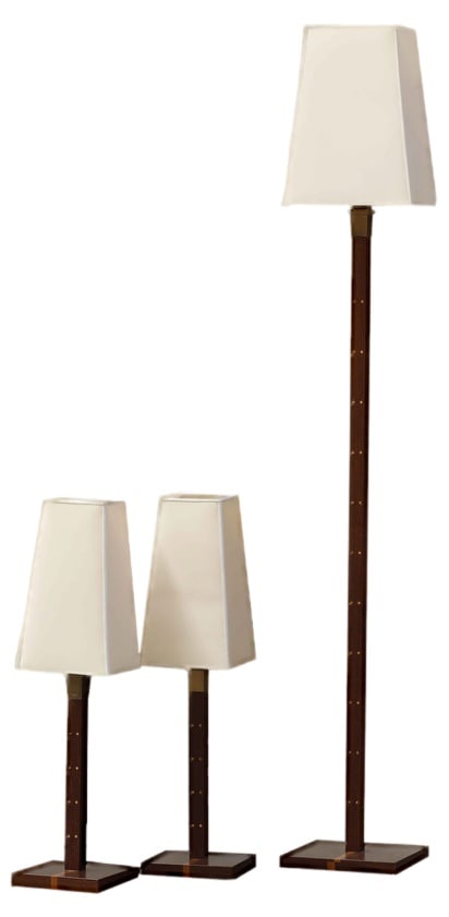Lamps by Romeo Sozzi for Promemoria, Set of 3: The set is formed by two table lamps and a standing lamp, the measures of the table lamps are: 73cm. high 18x18cm. Based, the bell of the lamp measures, 19x19cm in its lower part, 12x12cm. at its uppe