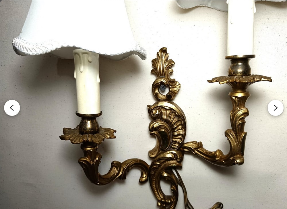Wall Lights in Gilded Bronze, 1960s, Set of 2 - 5