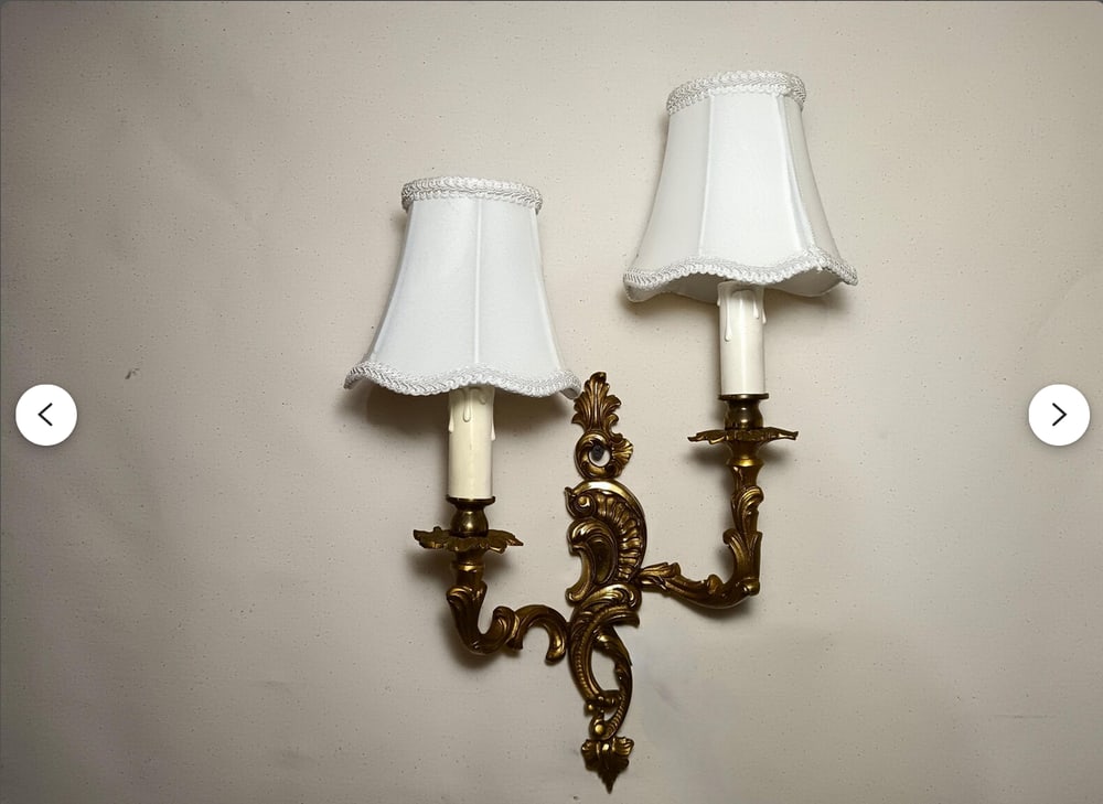 Wall Lights in Gilded Bronze, 1960s, Set of 2 - 7