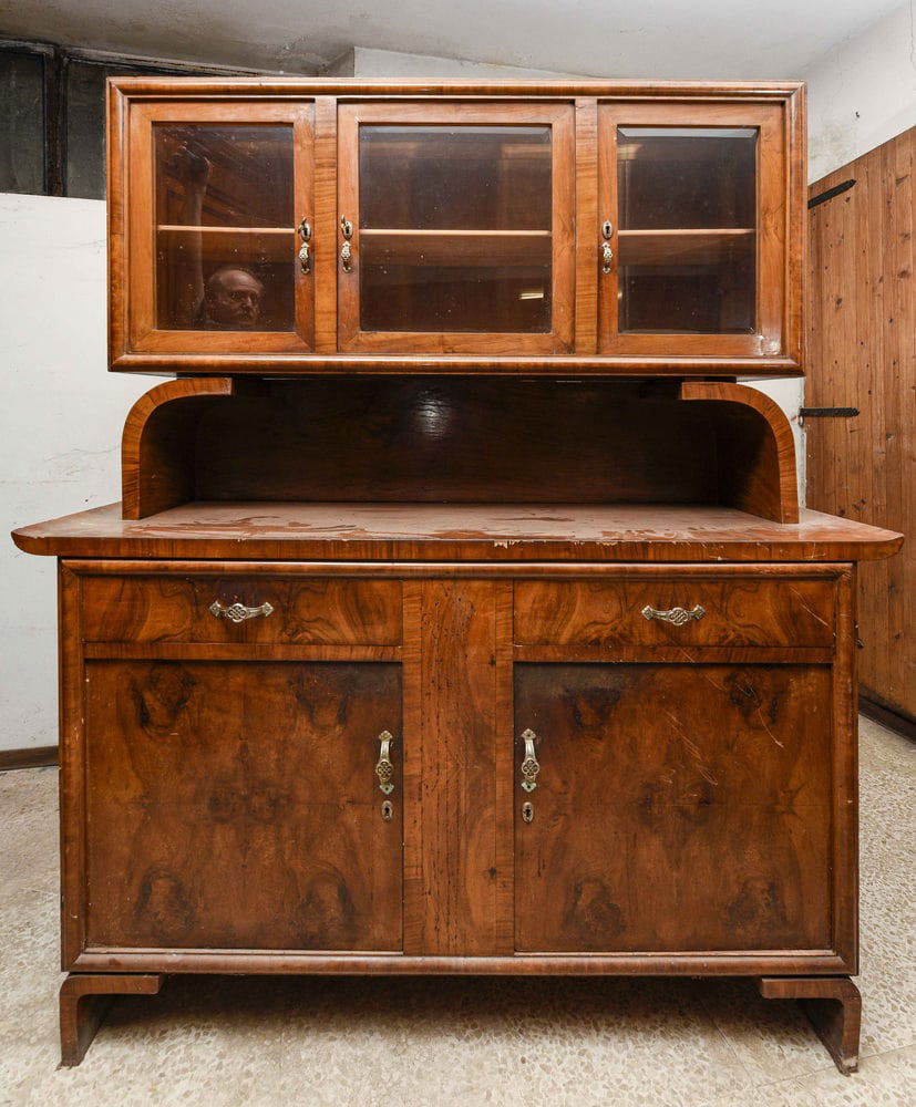 Sideboard with Raised Showcase, 1940s - 7
