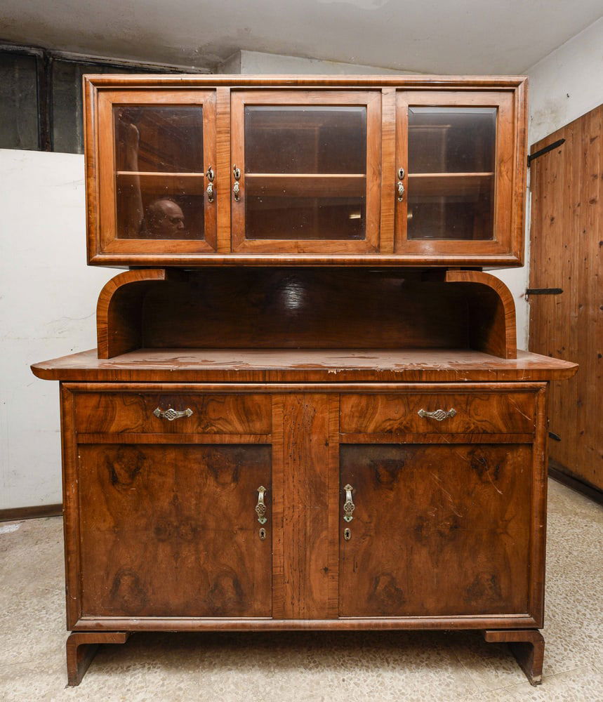 Sideboard with Raised Showcase, 1940s - 9