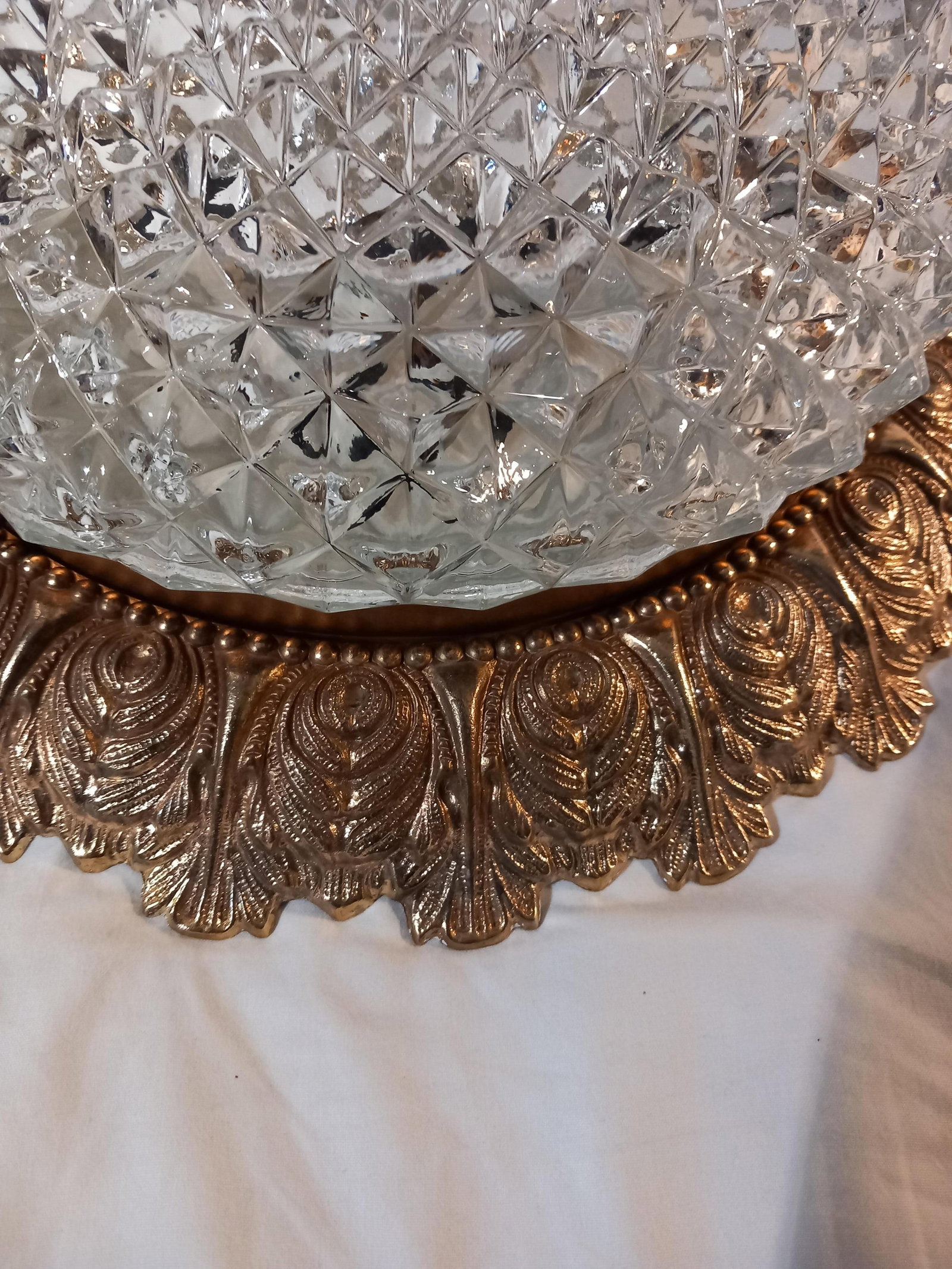 Vintage Ceiling Light with Glass Shade, 1970s - 11