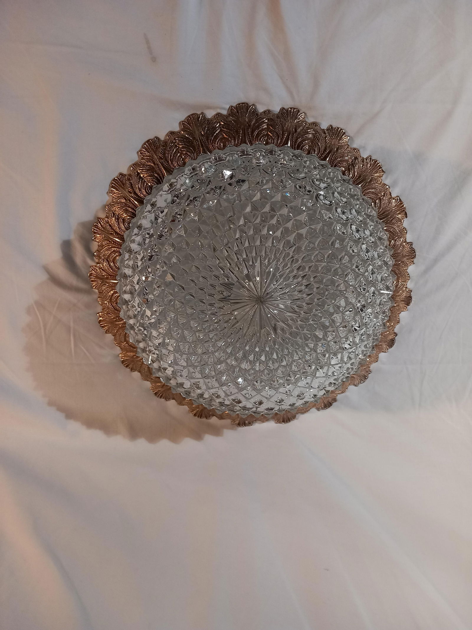 Vintage Ceiling Light with Glass Shade, 1970s - 2