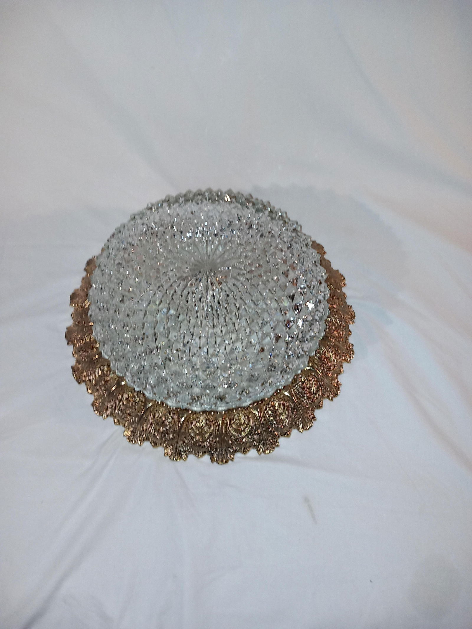 Vintage Ceiling Light with Glass Shade, 1970s - 4