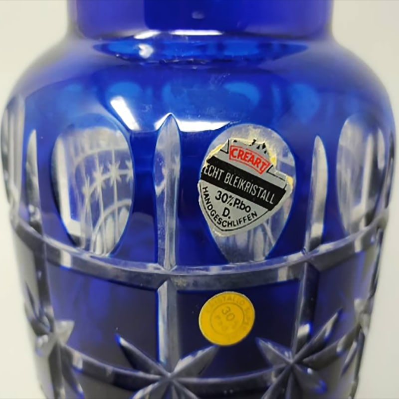 Vintage Italian Blue Vase by Creart, 1960s - 5