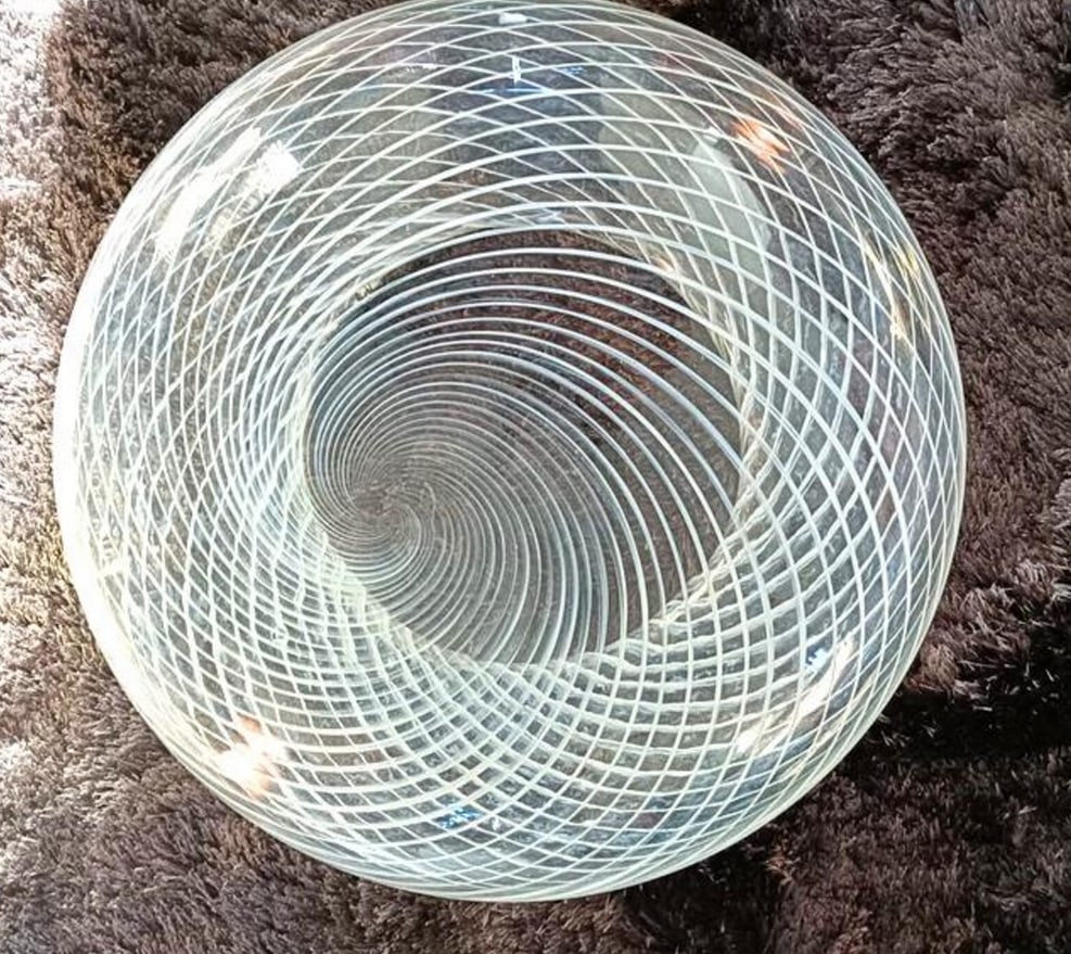 Murano Reticello Swirl Glass Ceiling Light from Venini - 6