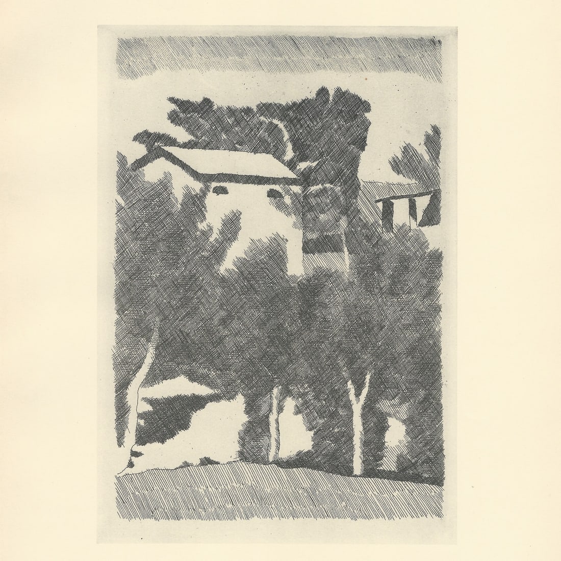 Morandi, Landscape with Three Trees, 1957, Lithograph - 2