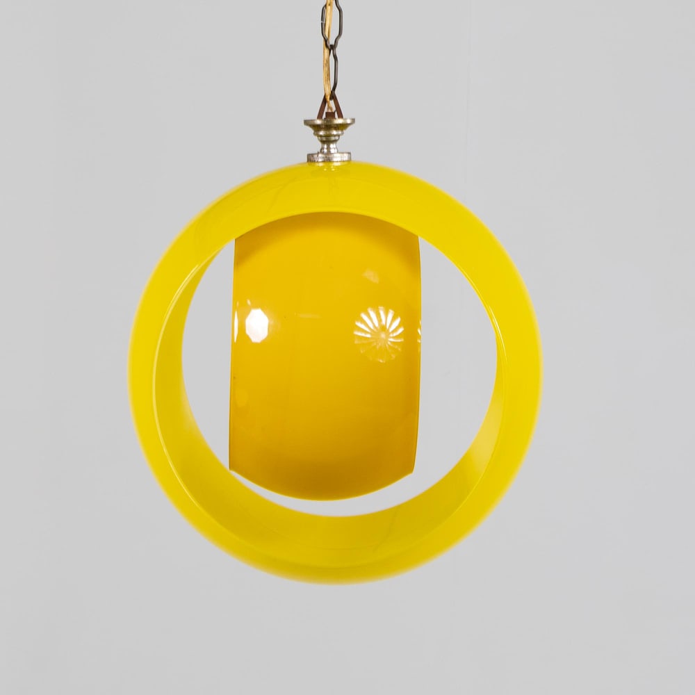 Yellow Eclisse Hanging Lamp by Nason for Mazzega - 2