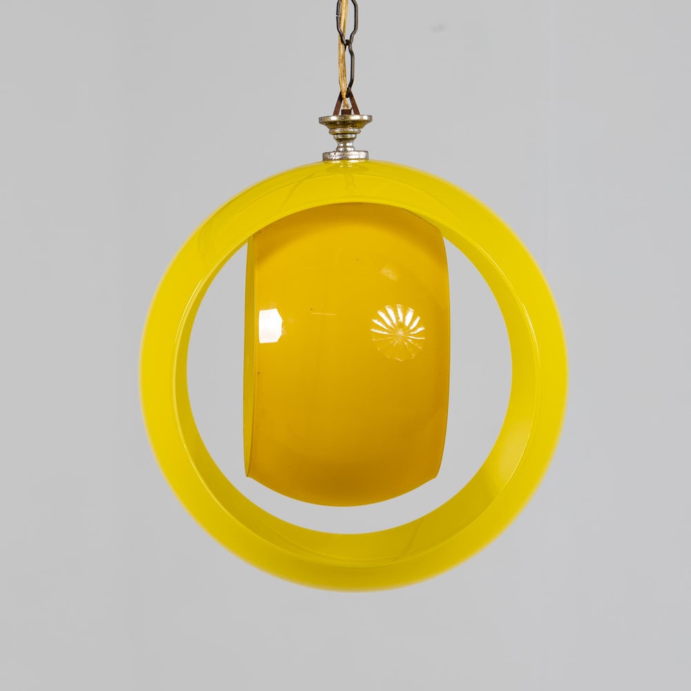 Yellow Eclisse Hanging Lamp by Nason for Mazzega - 4