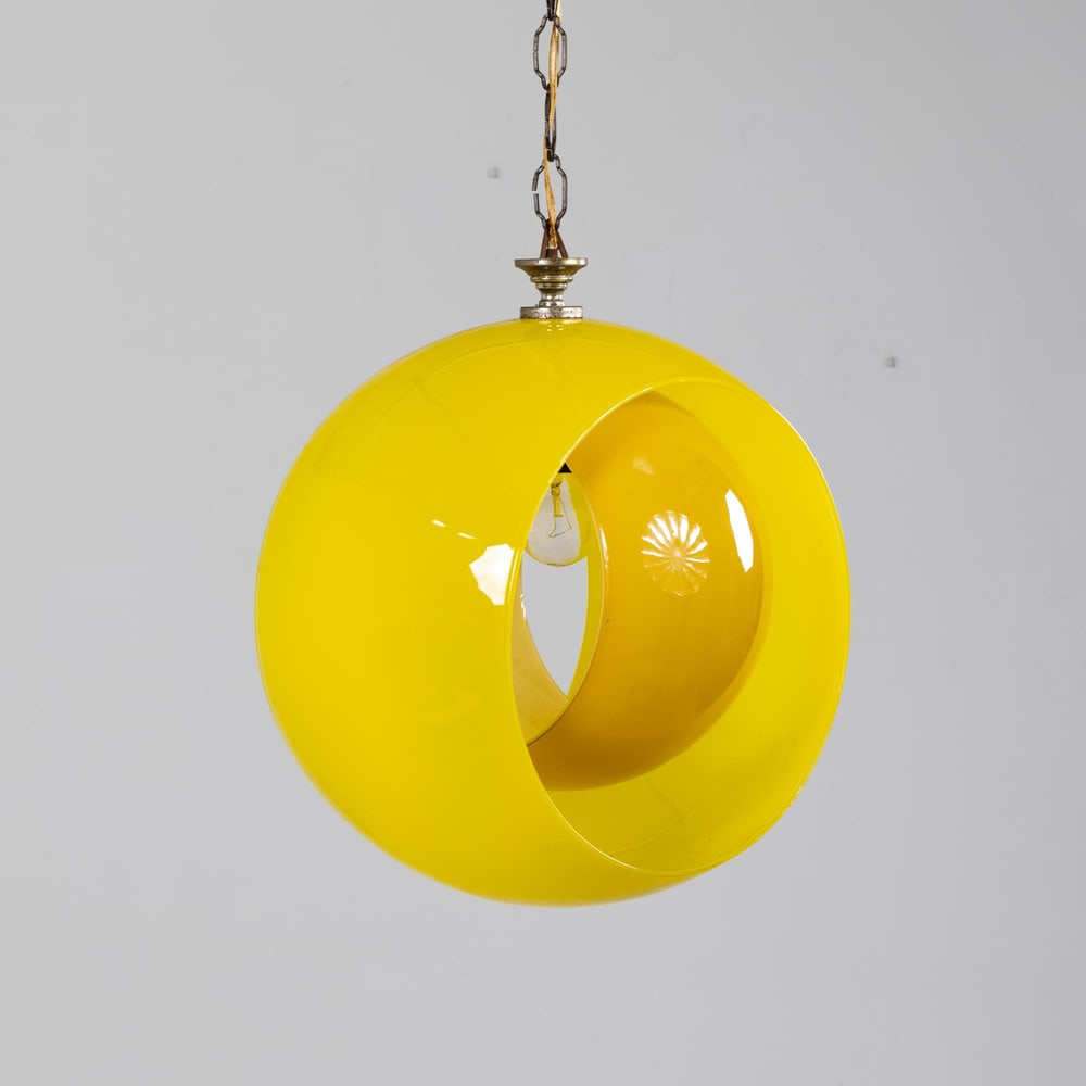 Yellow Eclisse Hanging Lamp by Nason for Mazzega - 5