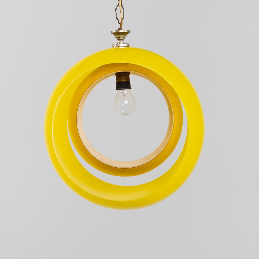 Yellow Eclisse Hanging Lamp by Nason for Mazzega - 7