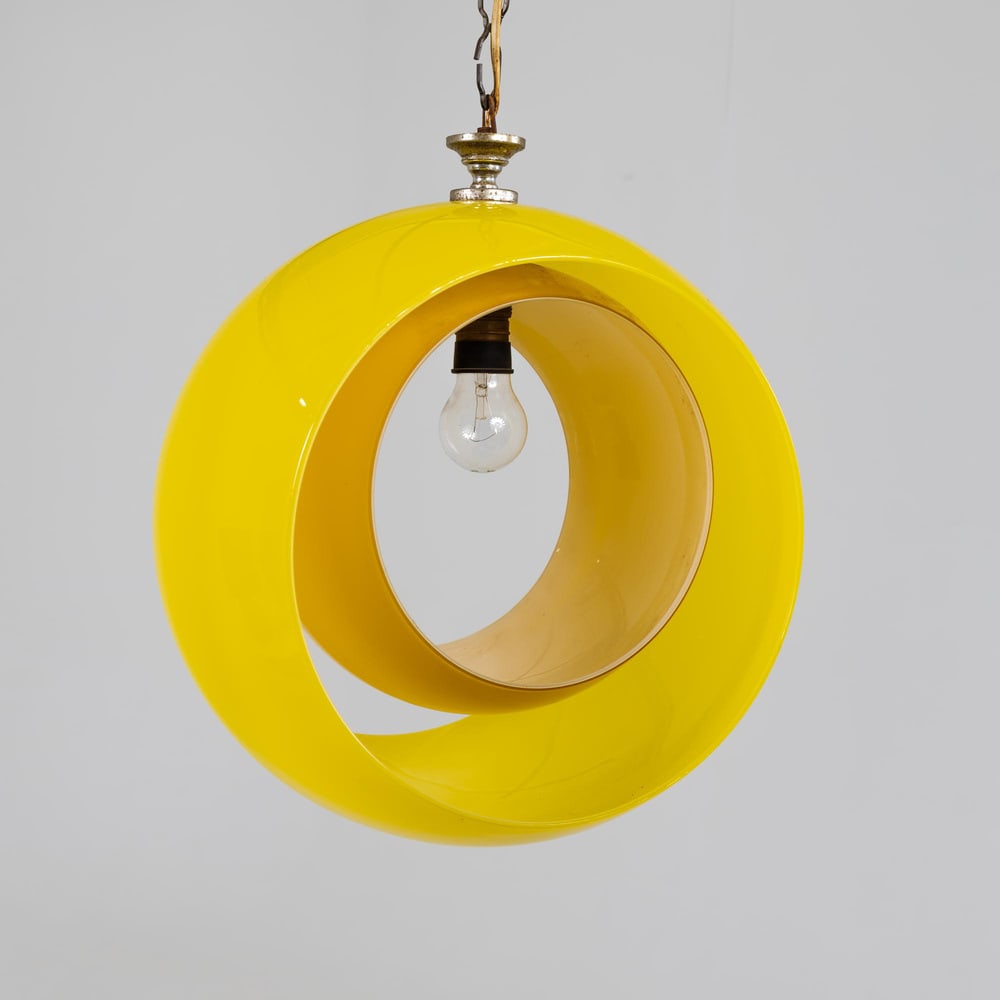 Yellow Eclisse Hanging Lamp by Nason for Mazzega - 8