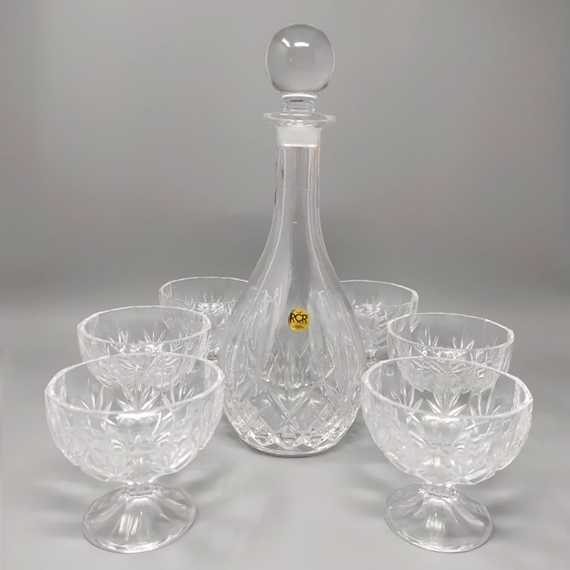 Mid-Century Crystal Decanter Set, 1960s, Set of 7 - 8