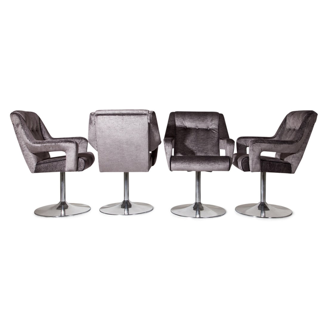 Mid-Century Italian Swivel Chairs, Set of 4 - 11