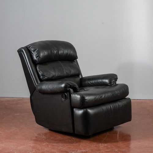 Reclining Black Leather Armchair - 3