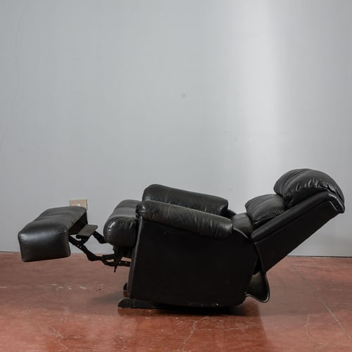 Reclining Black Leather Armchair - 7
